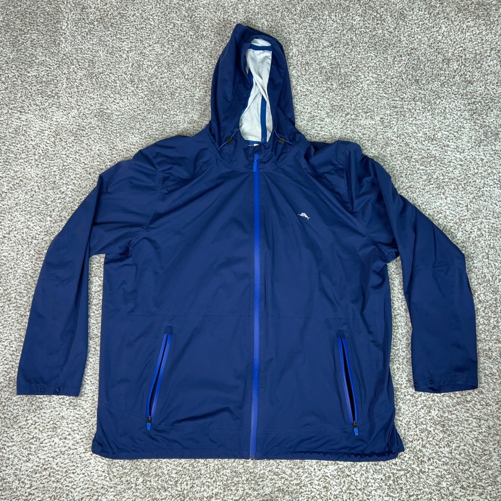 Tommy Bahama Jacket Mens XXXL Blue Rain Paradise Tech Windproof Outdoors Coat